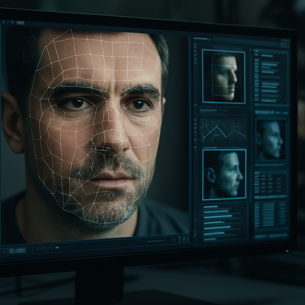 Análise facial com software de detecção de deepfake