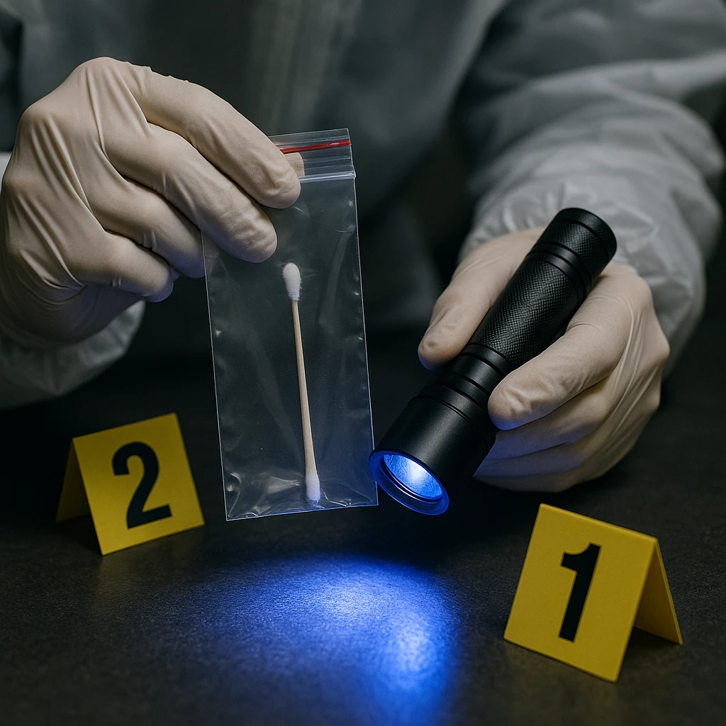 Coleta de vestígios com material para exame pericial