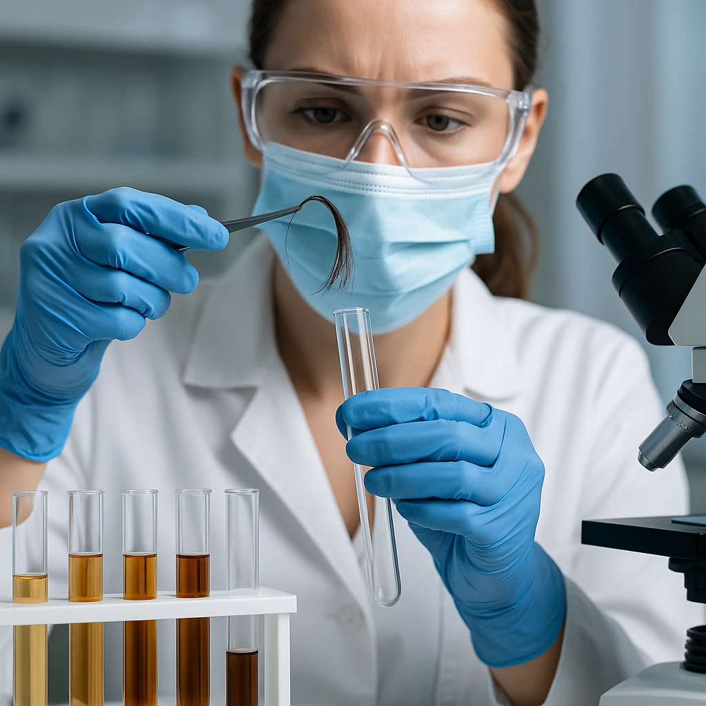 Análise de amostra de cabelo para exame toxicológico de larga janela