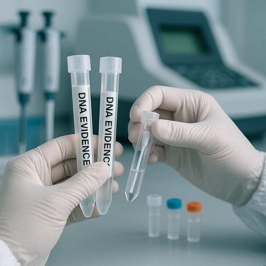 Manuseio de amostras de DNA em laboratório de genética forense