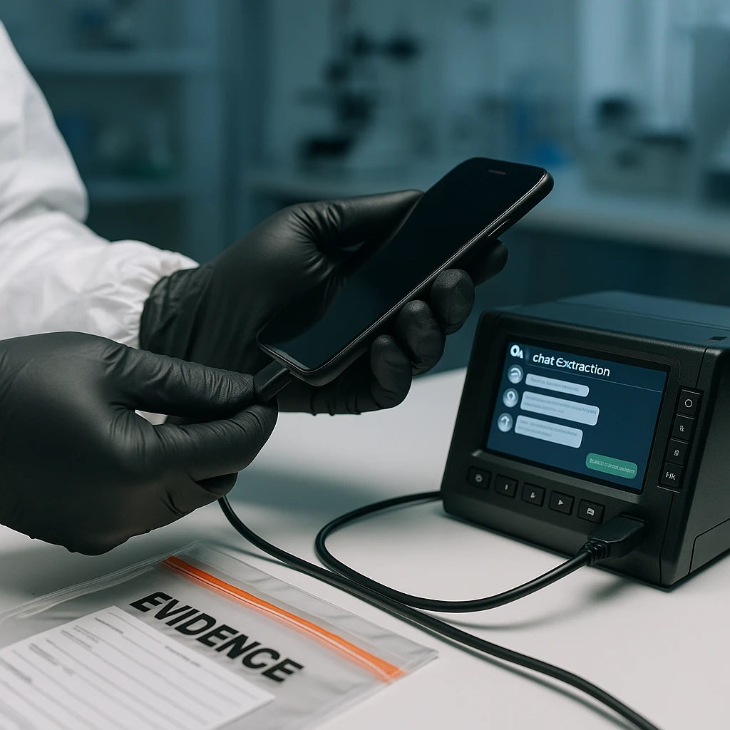 Extração forense de mensagens de smartphone em equipamento especializado
