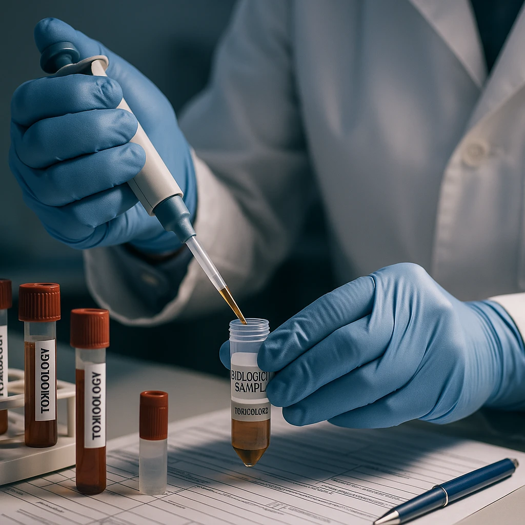 Preparo de amostra biológica para exame toxicológico