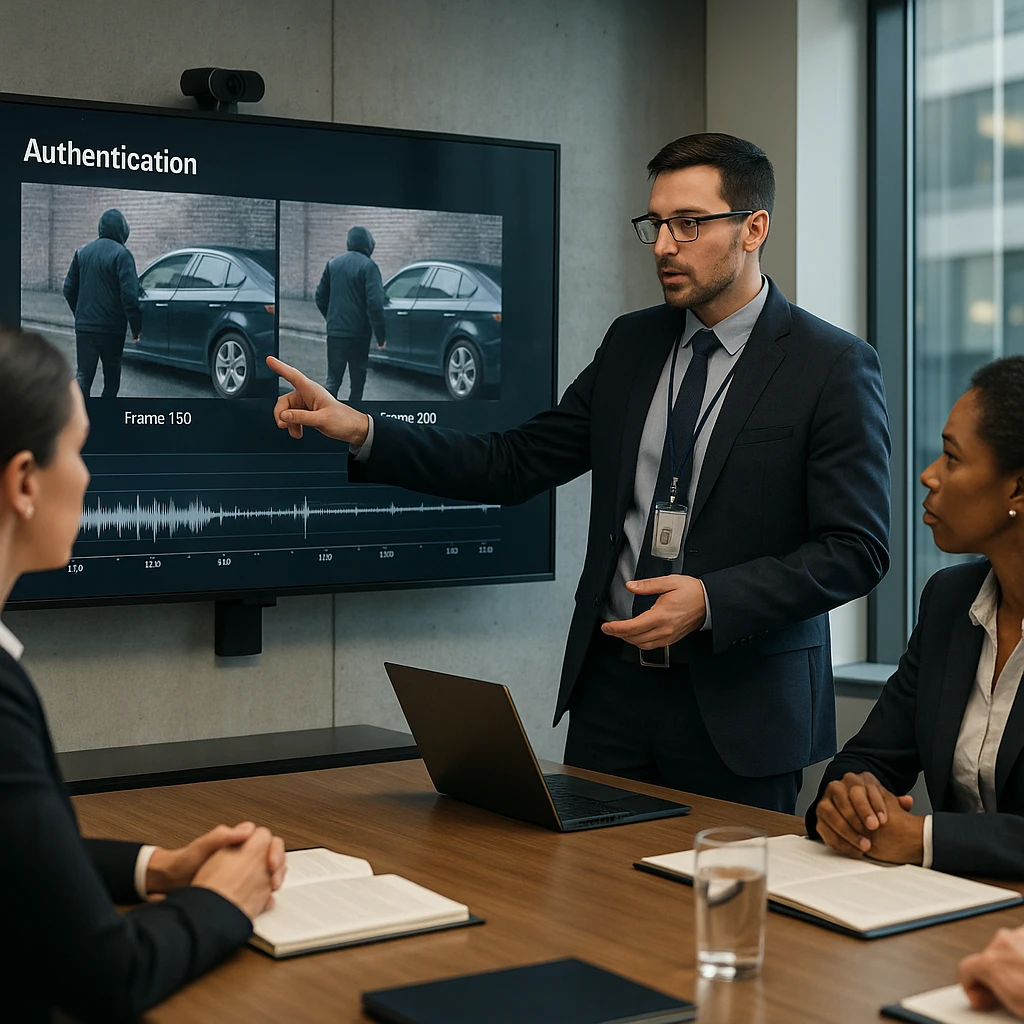 Perito apresenta laudo de perícia em vídeo a equipe jurídica